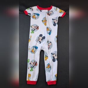 Disney Baby Mickey And Friends Short Sleeve Jumpsuit Pajamas Size US 18M